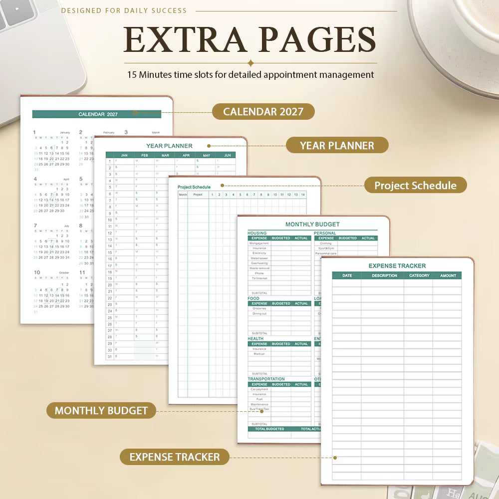 2027 DAILY / MONTHLY PLANNER /SOFT  GREY