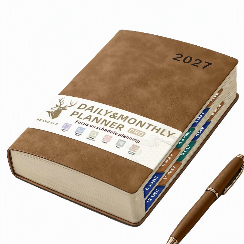 2027 DAILY / MONTHLY PLANNER / HAZELNUT