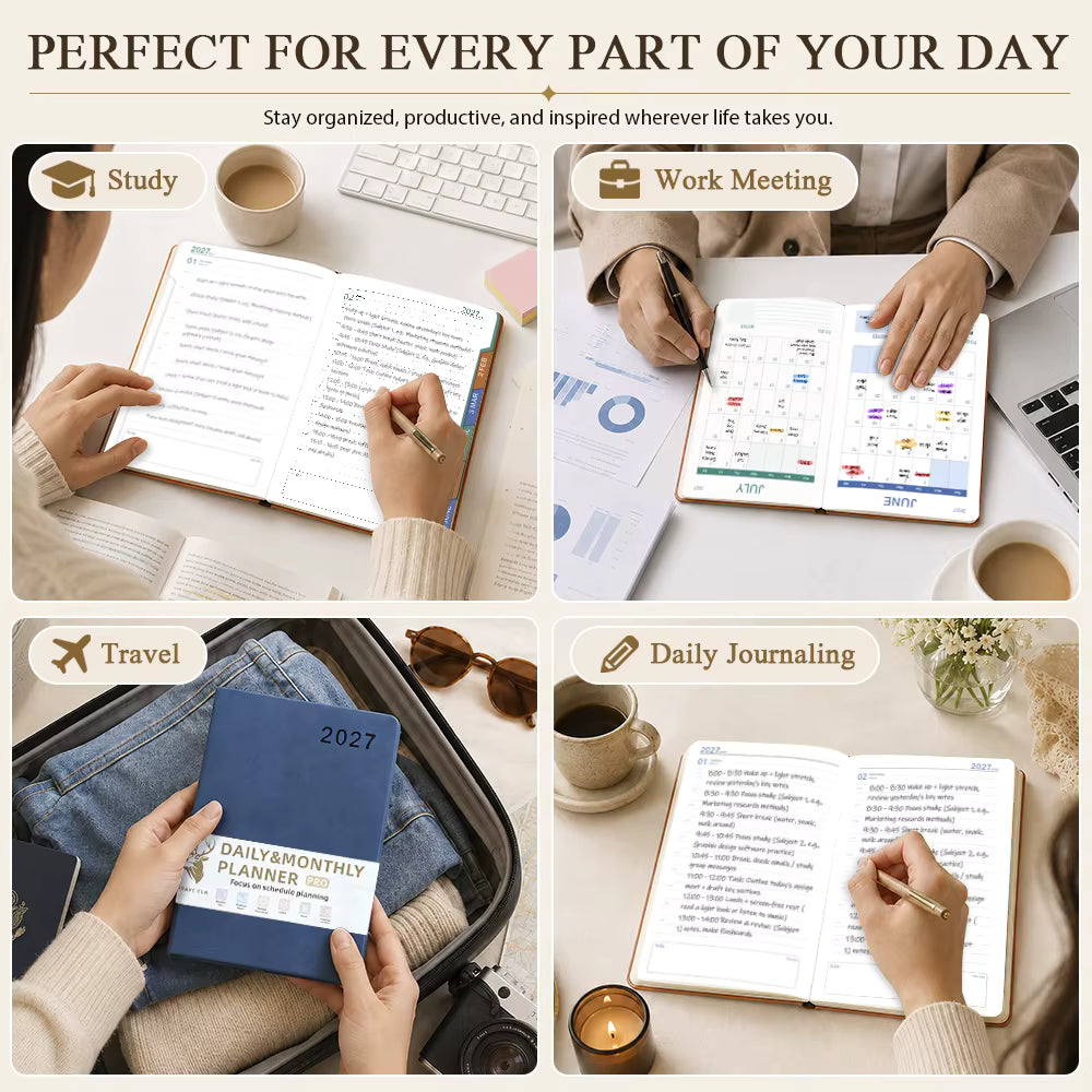 2027 DAILY / MONTHLY PLANNER /SOFT  GREY
