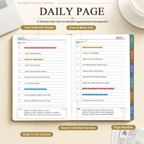 2027 DAILY / MONTHLY PLANNER / HAZELNUT