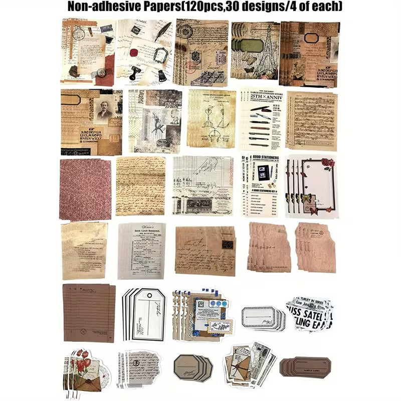 VINTAGE STICKER Scrapbooking Kit