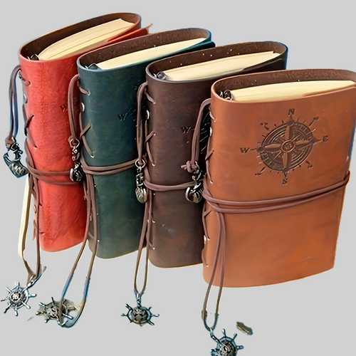 LEATHER JOURNAL - Nautical Style - Black